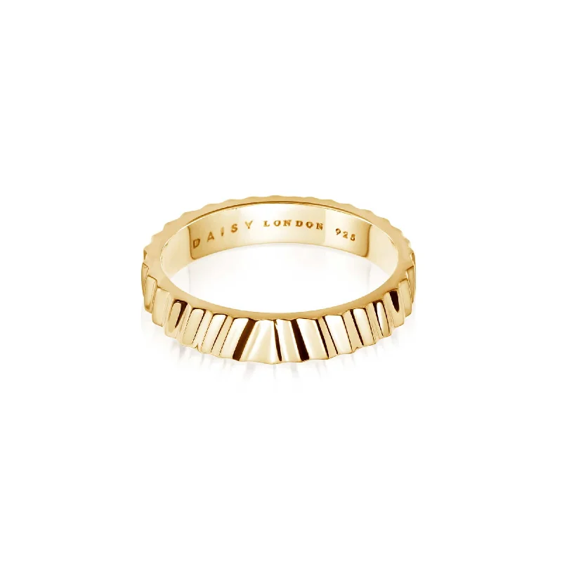 Estée Lalonde Sunburst Chunky Stacking Ring 18ct Gold Plate