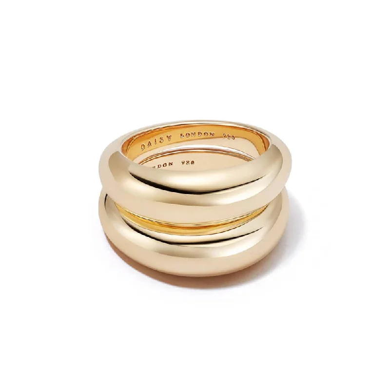 Estée Lalonde Duo Dome Layering Set 18ct Gold Plate