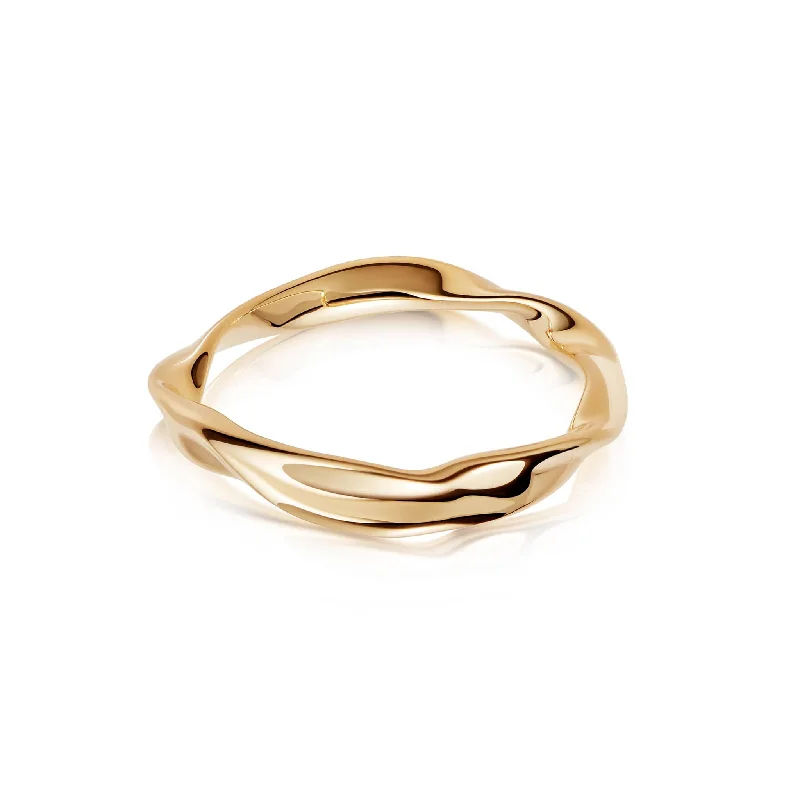 Estée Lalonde Wavy Stacking Ring 18ct Gold Plate