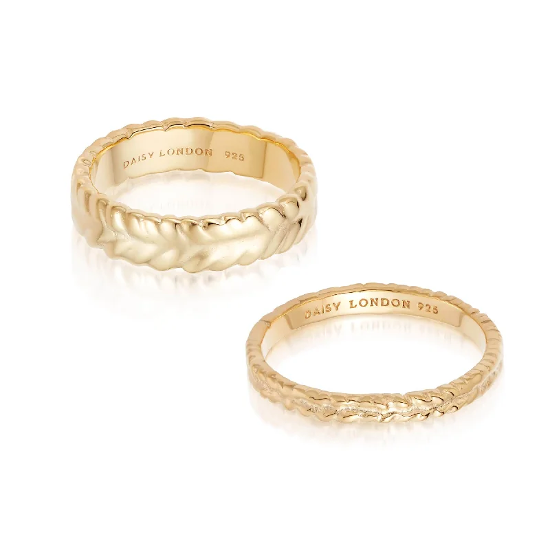 Estée Thea Ring Stack 18ct Gold Plate