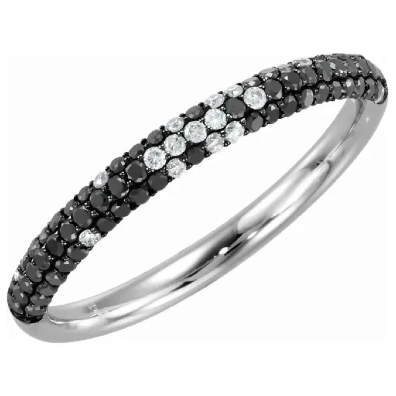 ESTHER | Women's Wedding Ring | Black and White Diamonds