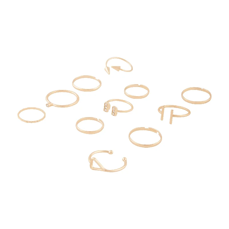 Gold Fine Band Ring Pack