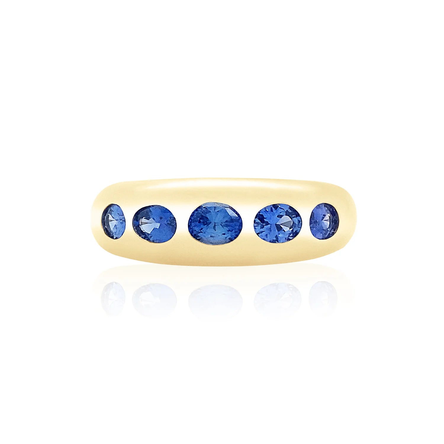 Five Stone Oval Gemstone Stacking Ring