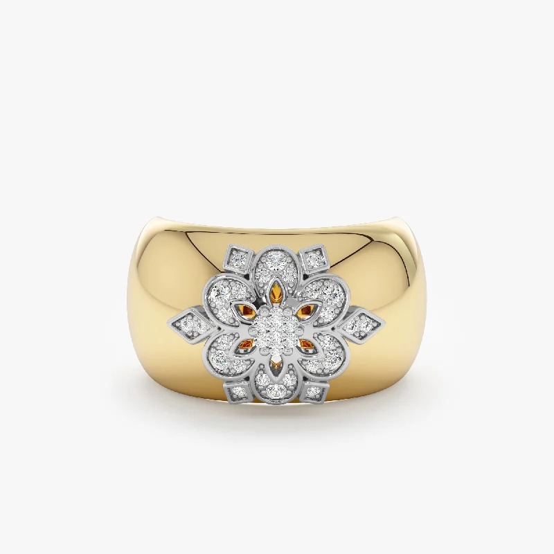 Floral Diamond Dome Ring, Araceli