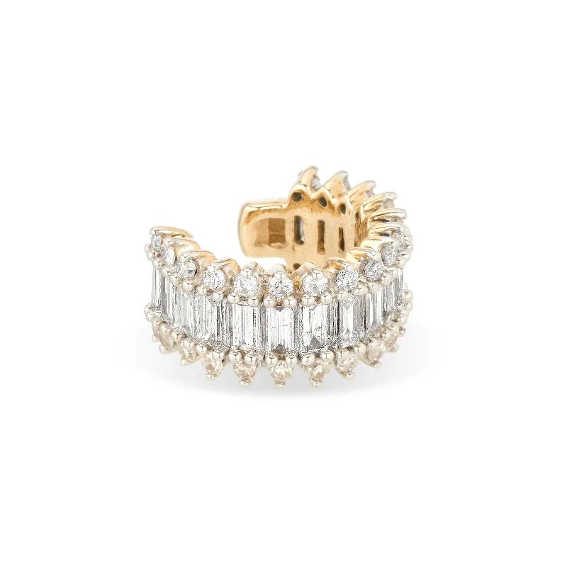 Full Stack Diamond Baguette Ear Cuff