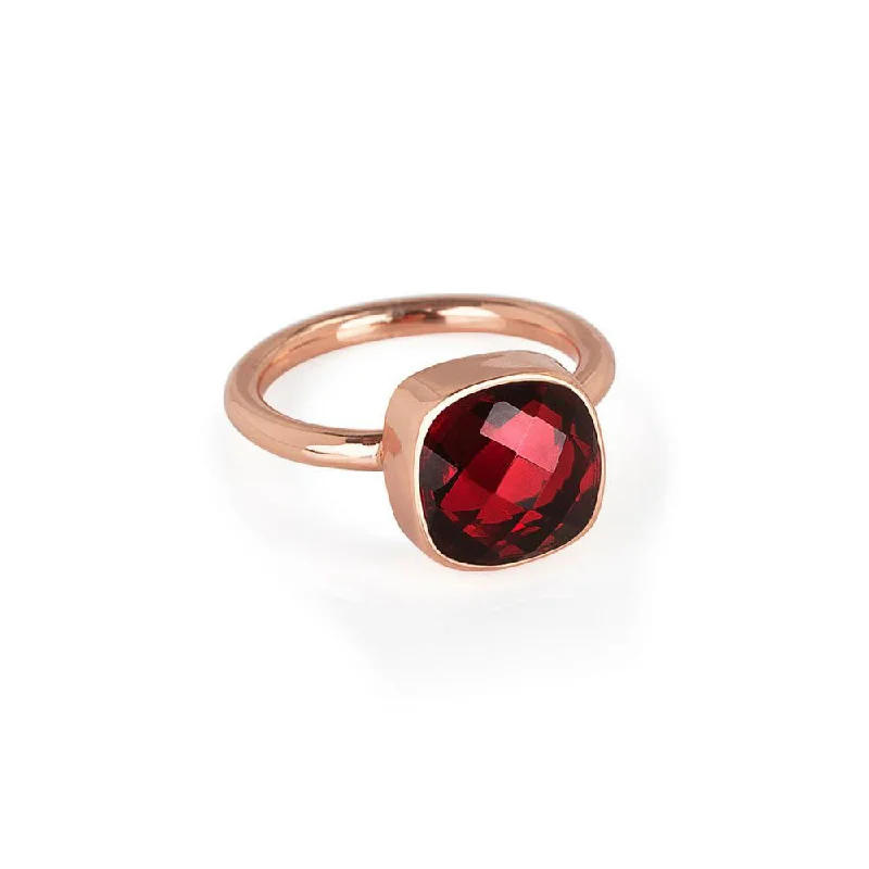 Garnet Cocktail Ring | Rose Gold