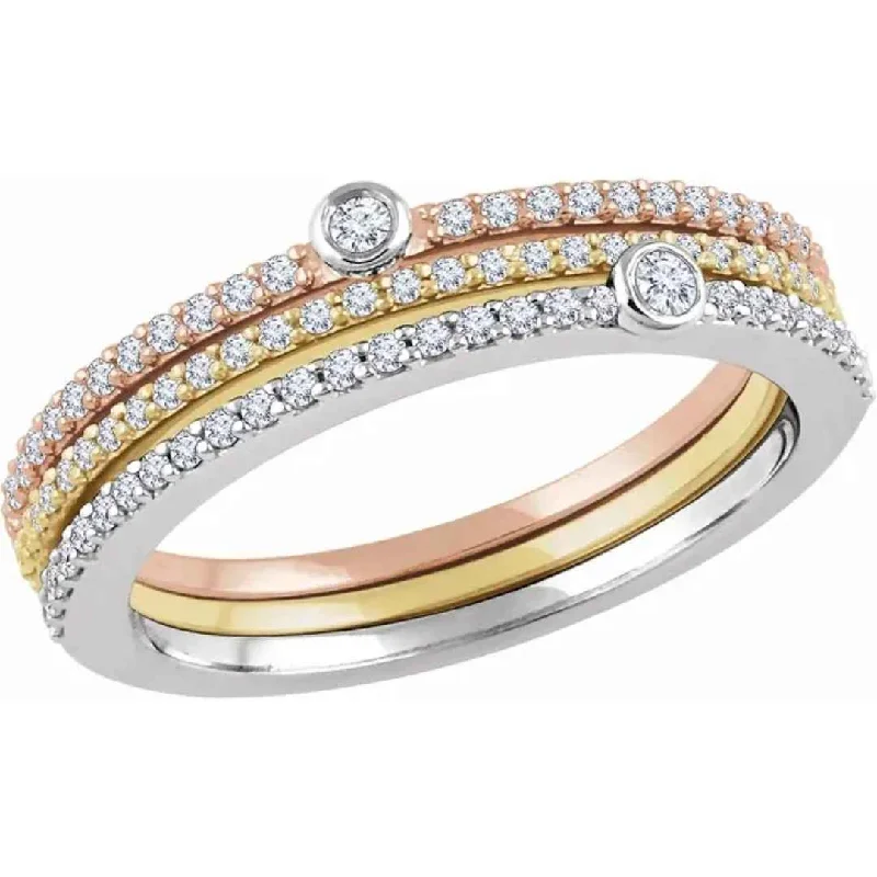 HARMONY | Women's Stackable Wedding Rings | 3 Mixed Metal Rings