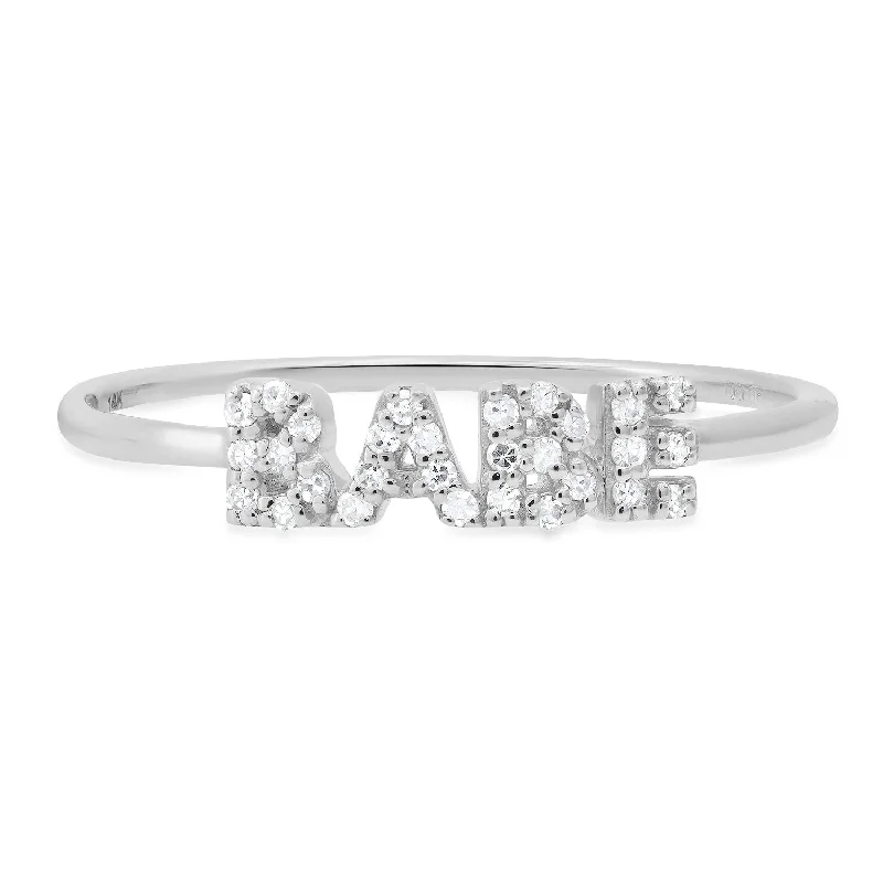 Hey Babe Diamond Plaque Ring