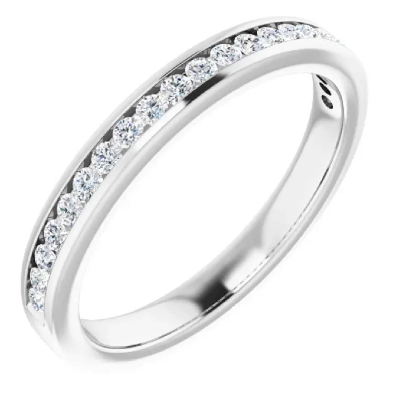 LACY | Women's 14K Gold or Platinum Wedding Ring | Channel Set Diamonds