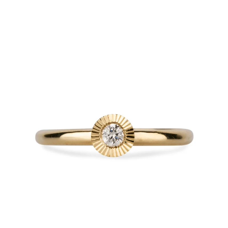 Large Aurora Diamond Stacking Ring in Yellow Gold