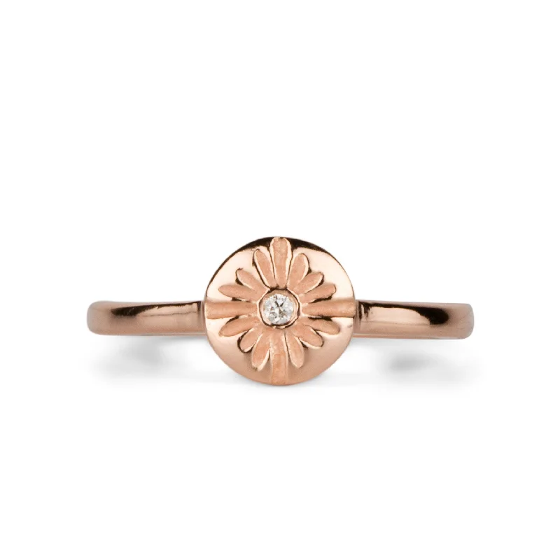 Lucia Small Rose Gold and Diamond Ring