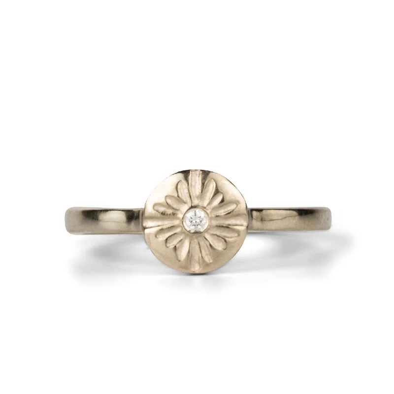 Lucia Small White Gold and Diamond Ring