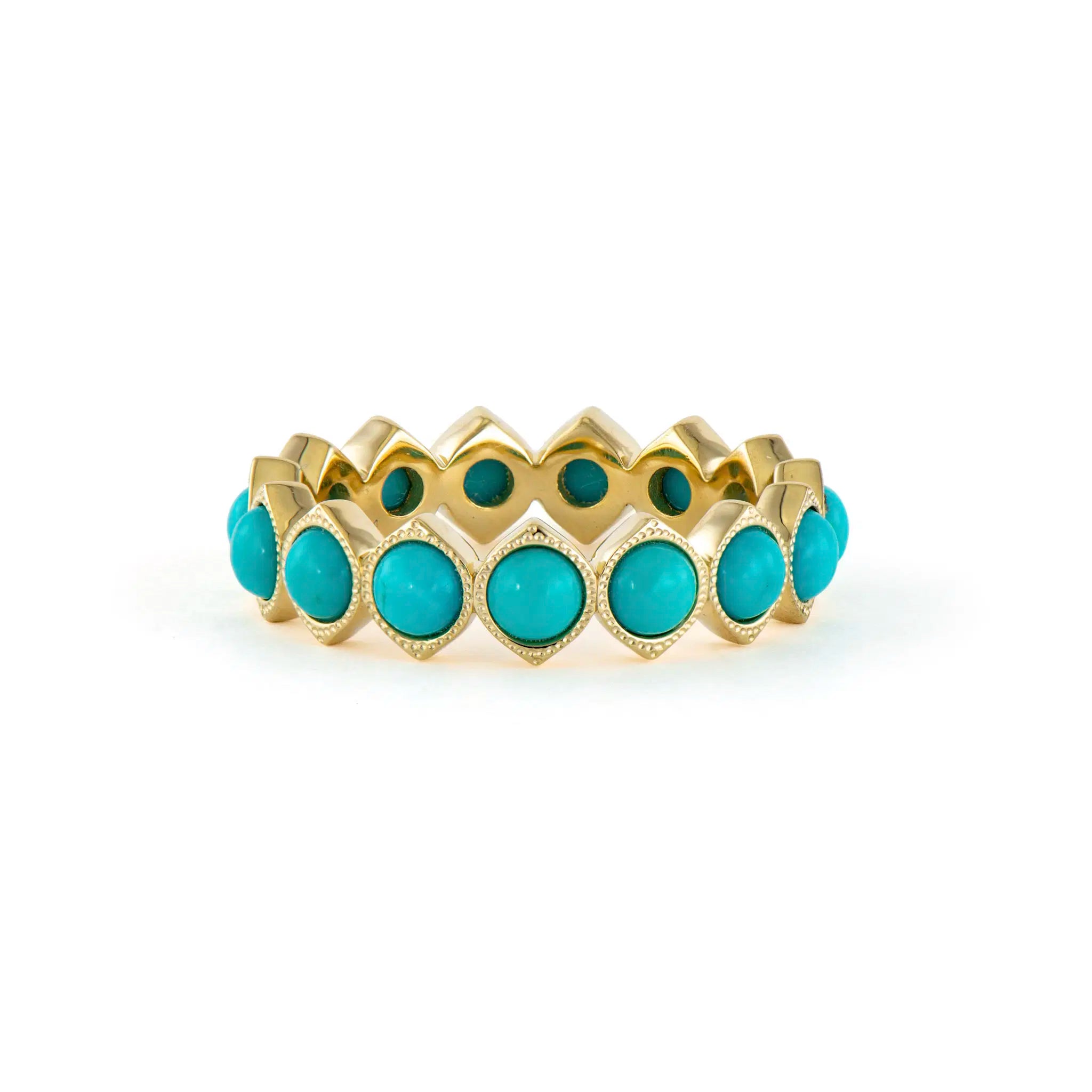 Medium Show Your Love Bezel Set Turquoise Eternity Band Ring