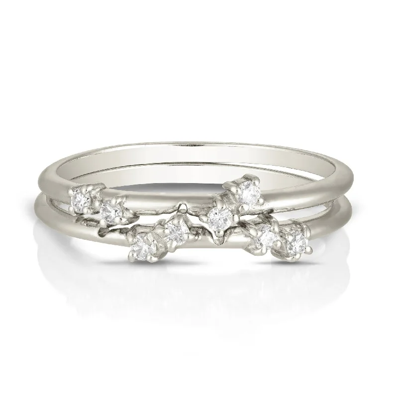 Entwine Ring Set | White diamonds