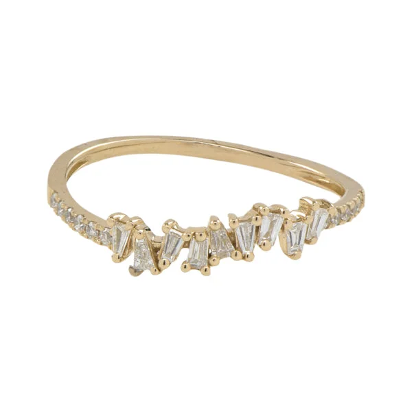 Multiple Diamond Baguette Half Band Ring