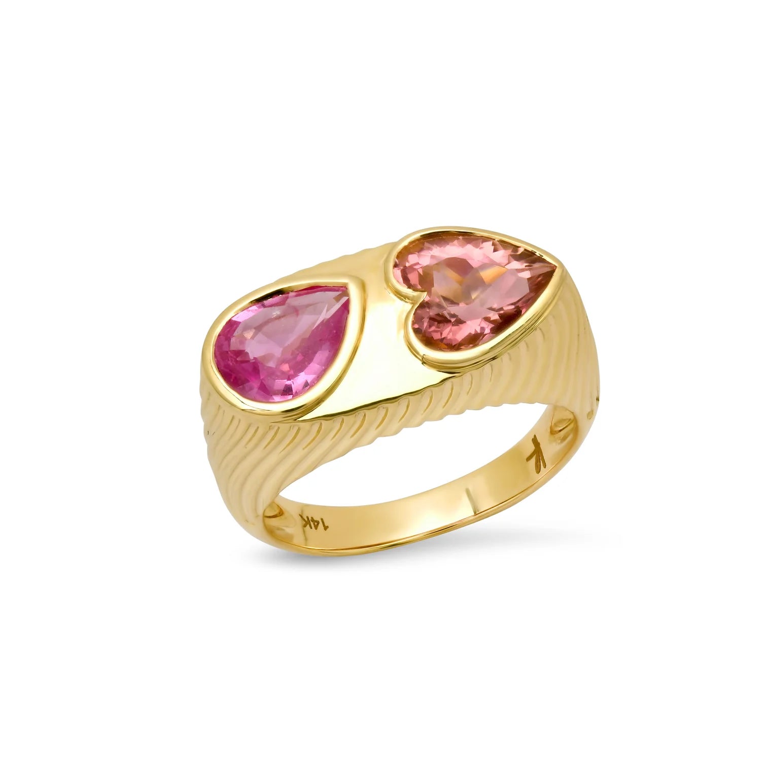 Petite Two-Stone Ripple Ring