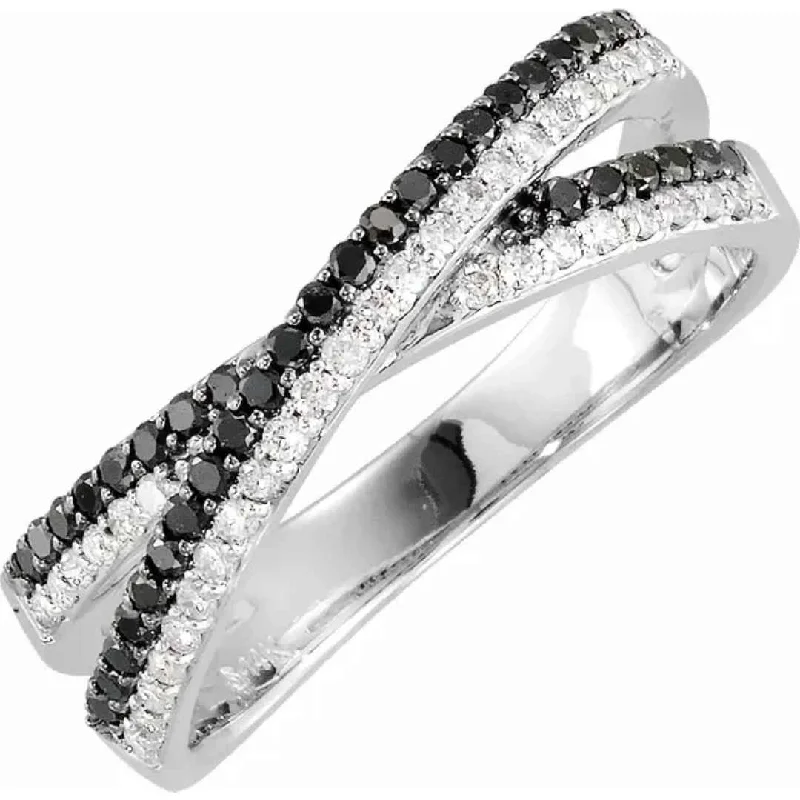 NISHA | Women's Wedding Ring | Black Diamonds | White Diamonds