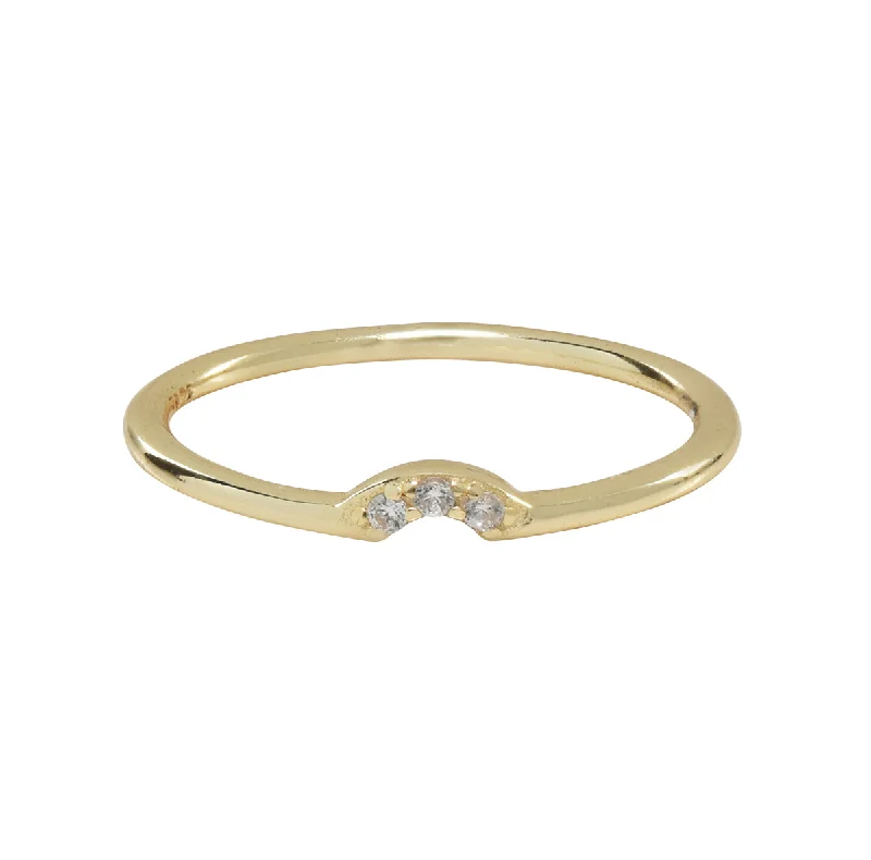 SALE - Tiny Arc CZ Ring