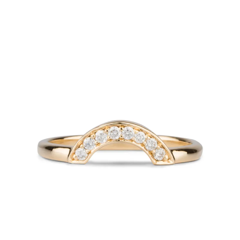 Medium White Diamond Pavé Arch Band