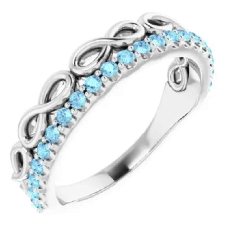 PERPETUA | Women's Infinity Inspired Wedding Ring | Aquamarine | Alexandrite |