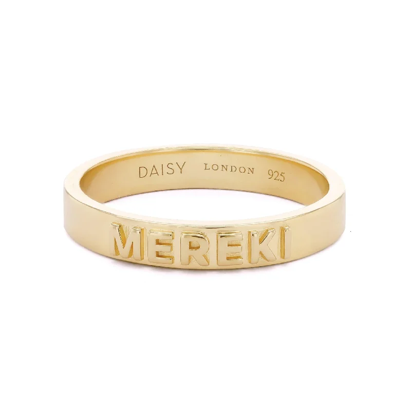 Personalised Band Ring 18ct Gold Plate