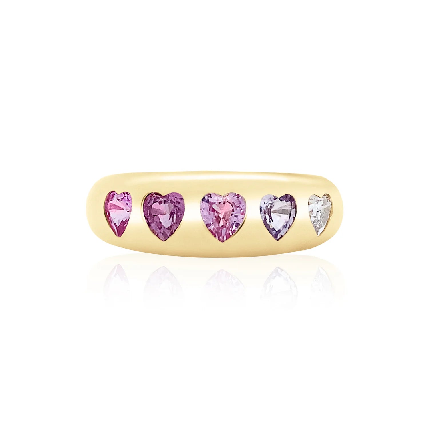 Pink Sapphire Classic Heart Ring