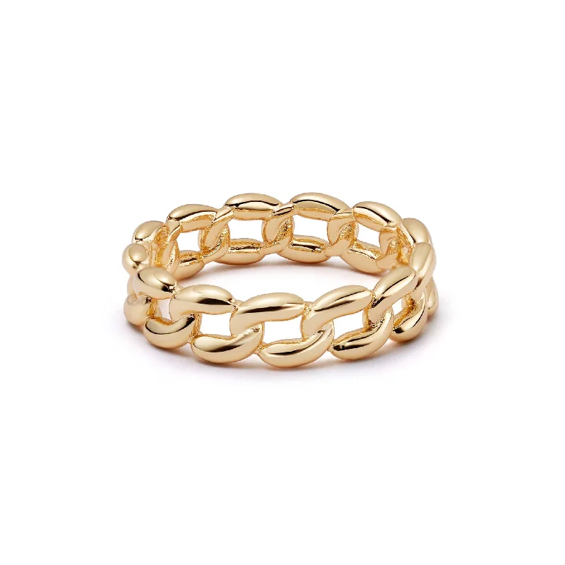 Polly Sayer Solid Chain Ring 18ct Gold Plate