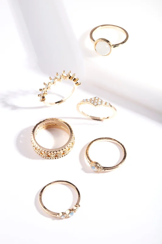 Gold Feather Ring 8-Pack