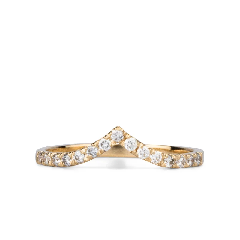 Royale White Diamond Prong Peaked Band