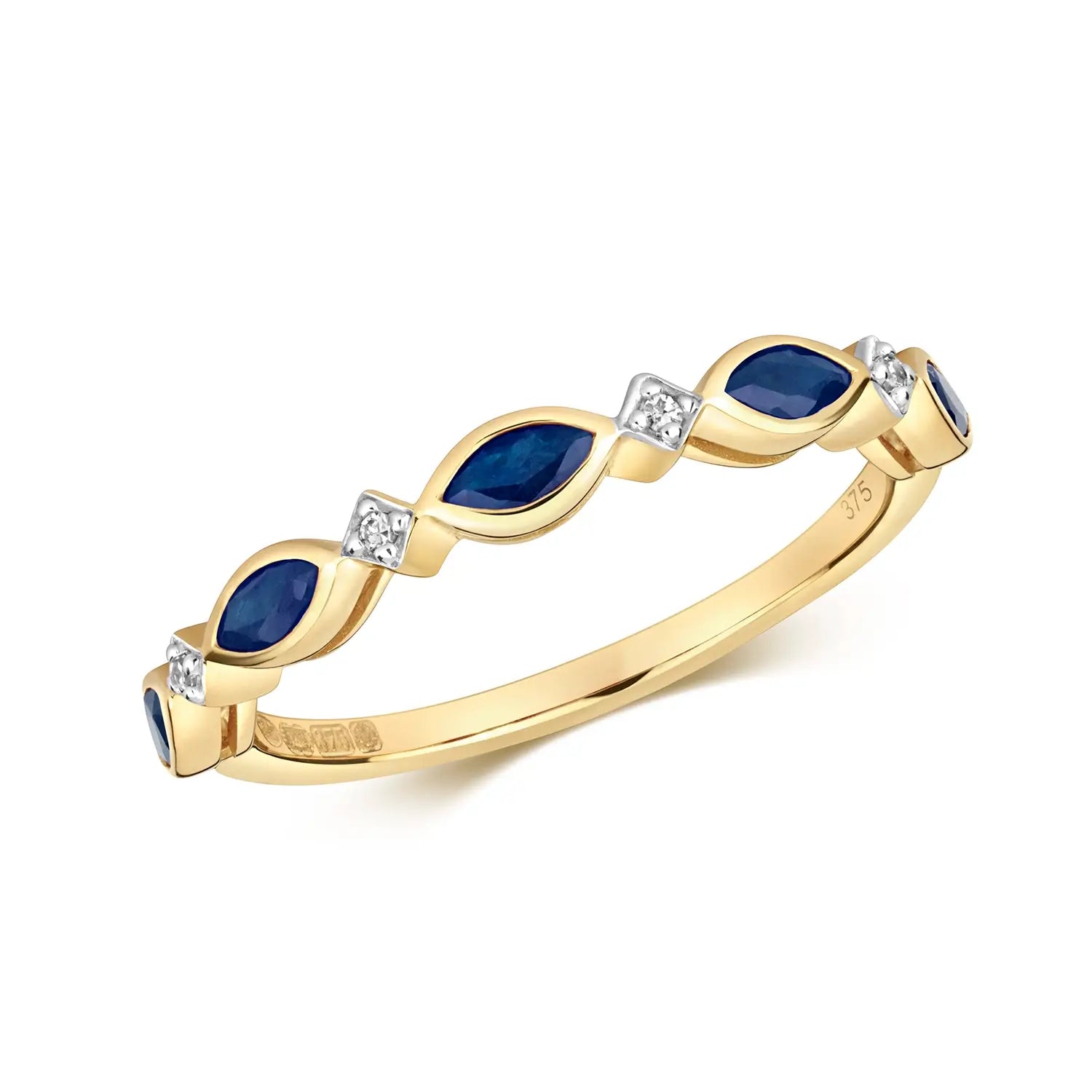 Sapphire & Diamond Solid Gold Ring