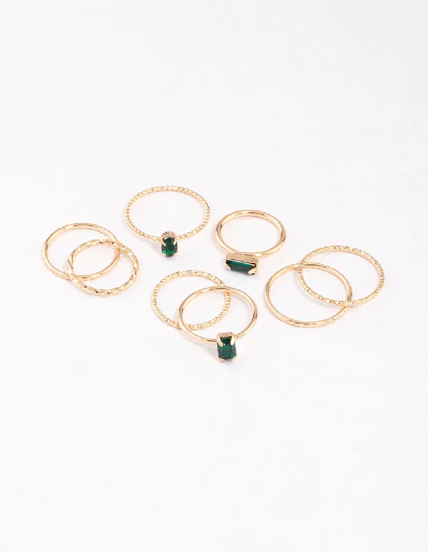 Gold Fine Baguette Ring Pack