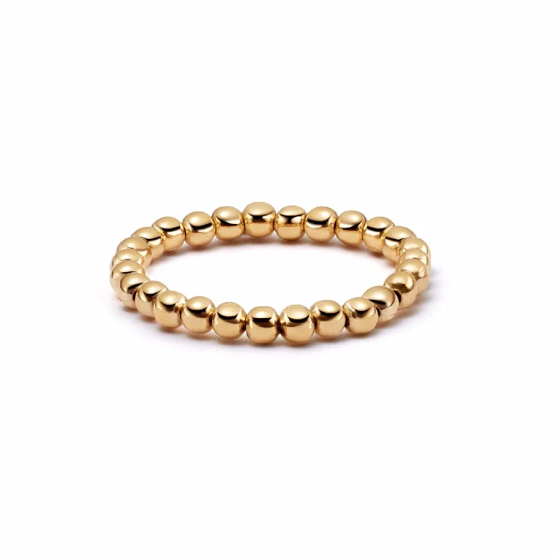 Shrimps Beaded Ring 18ct Gold Plate