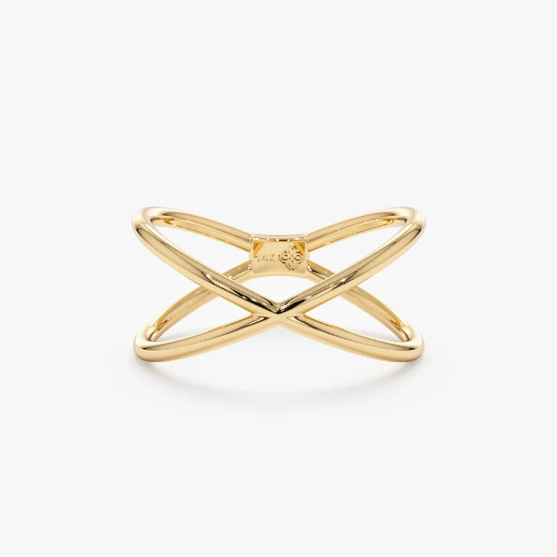 Solid Gold X Ring, Adelyn