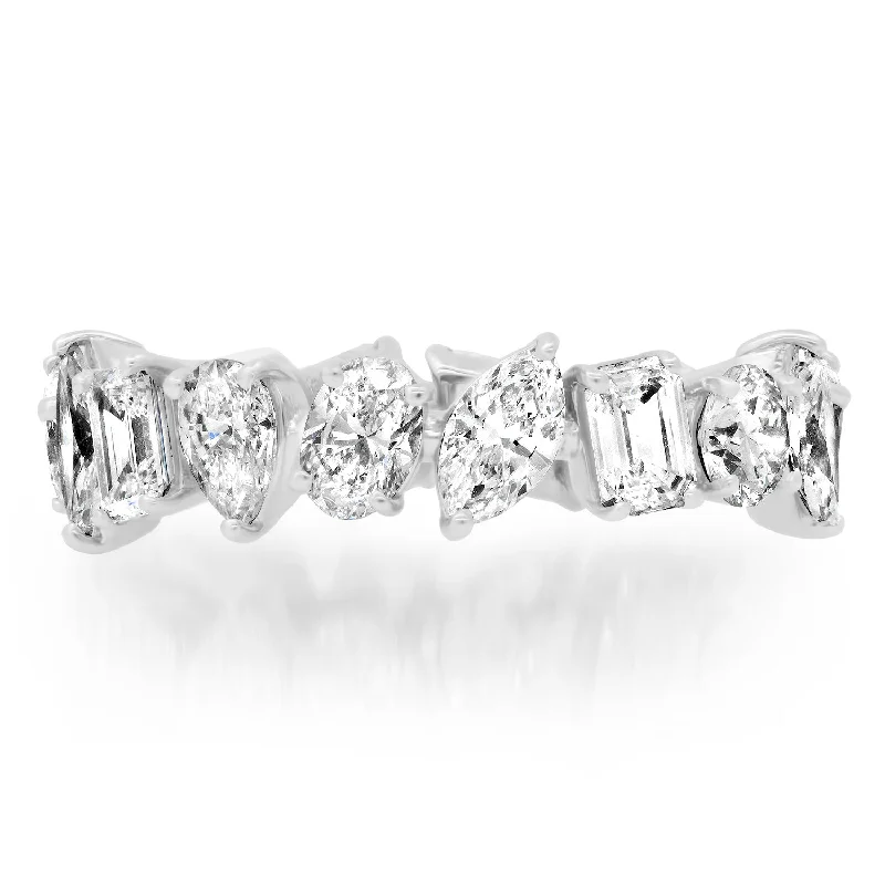 Sustainable Multi-Shape Diamond Eternity Band Ring