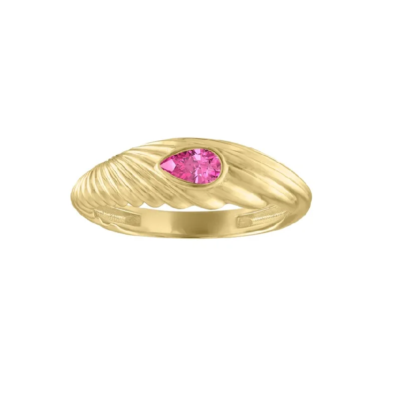 The Crosby Fluted Gemstone Ring