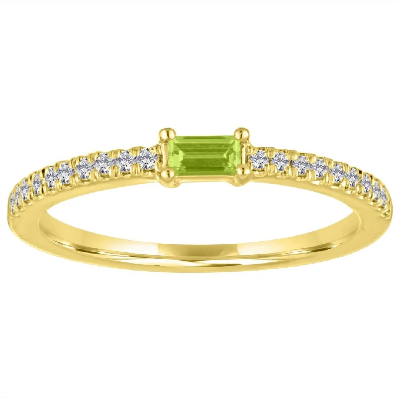 The Julia Birthstone Single Gemstone Baguette Stacking Ring