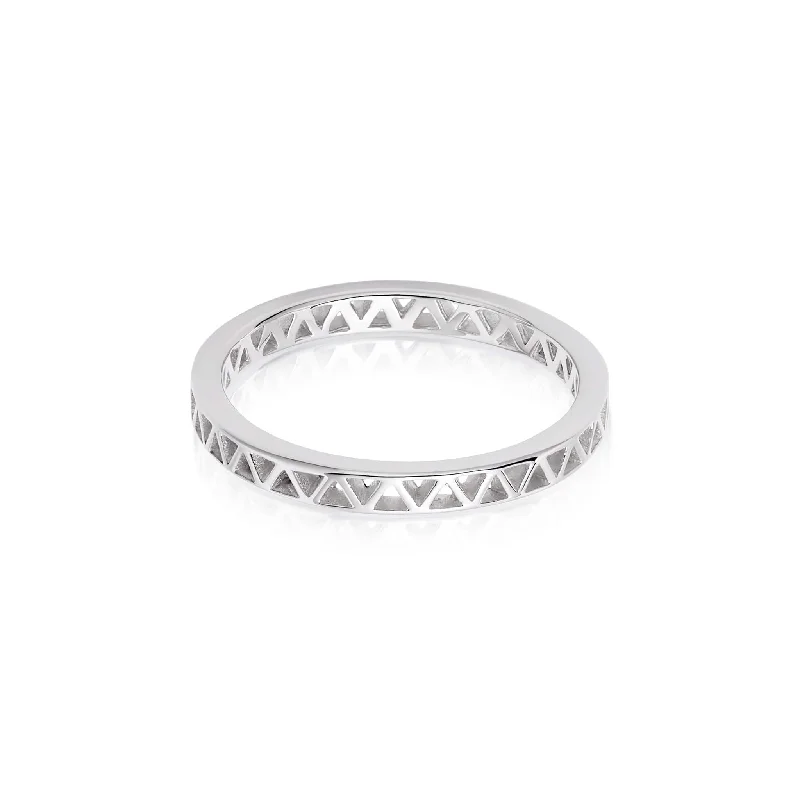 Triangle Stamped Stacking Ring Sterling Silver