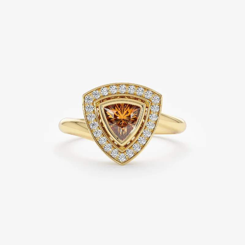 Trilliant Citrine Diamond Ring, Nala