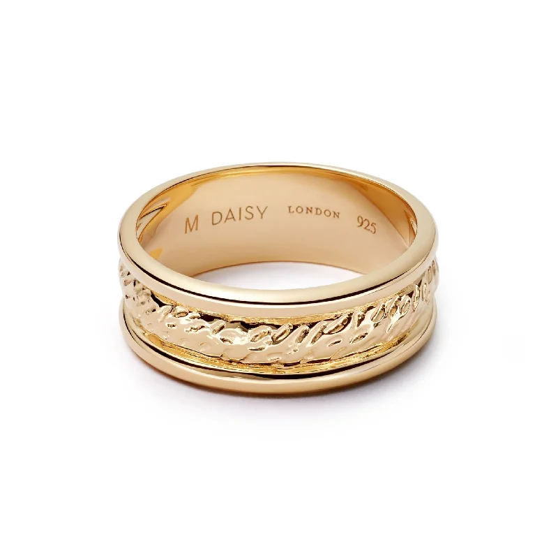 Triple Texture Stacking Ring 18ct Gold Plate