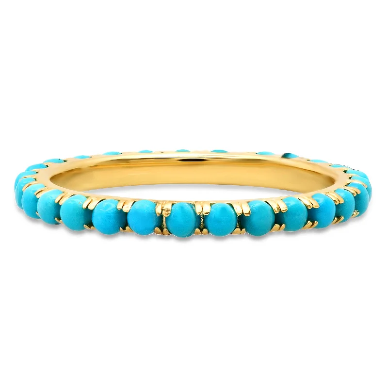 Turquoise Cabochon Eternity Stacking Ring