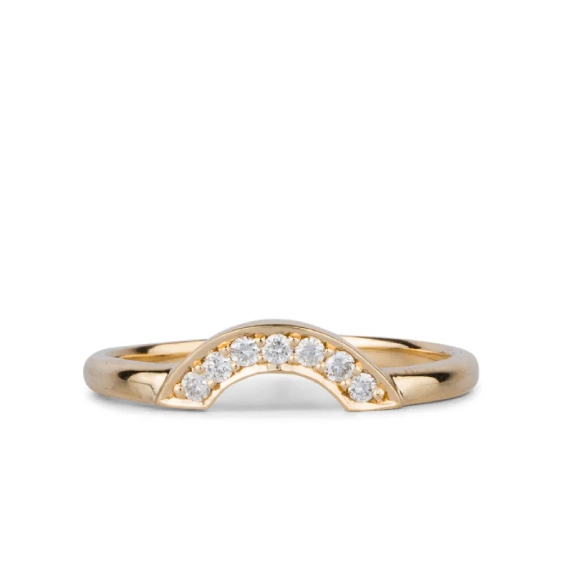 Small White Diamond Pavé Arch Band